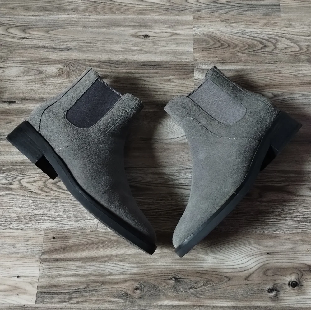 Cole Hann Reid Gray Sueded Waterproof Booties Women's Size 8